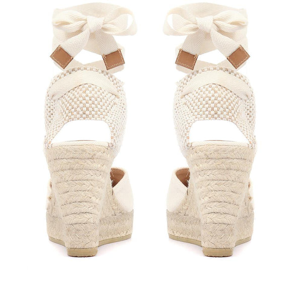 Jones Bootmaker Women's Alyssa Wedge Espadrille Sandals - Beige