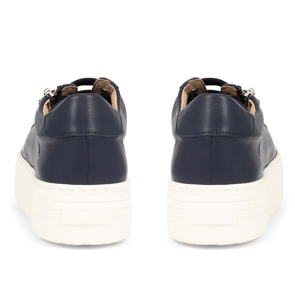 Jones Bootmaker Women's Amaliada Leather Platform Trainers - Navy