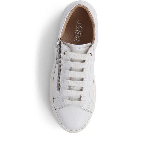 Jones Bootmaker Women's Amaliada Leather Platform Trainers - White