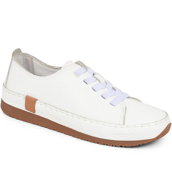 jones bootmaker Women's Amarilla Lace-Up Trainers - White