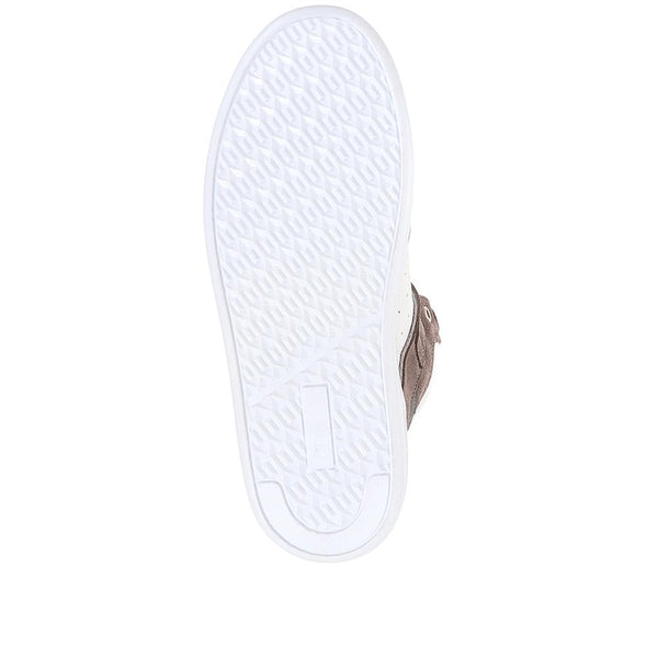 Jones Bootmaker Women's Andra Leather High Top Trainers - White-Grey