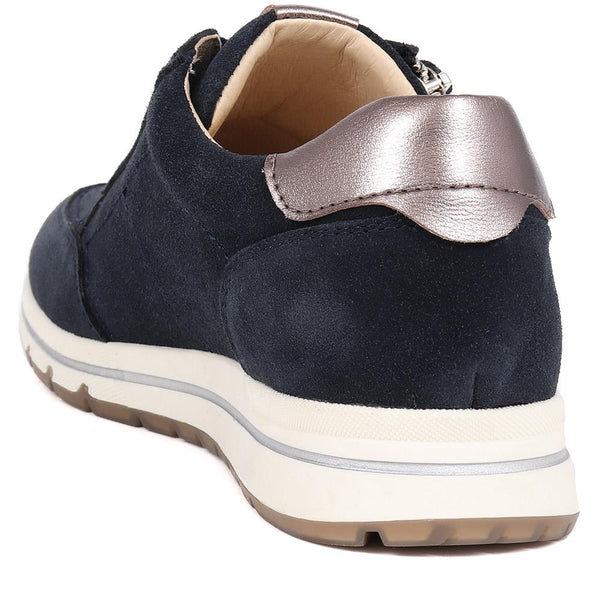 Jones Bootmaker Women's Antheia Leather Trainers - Navy