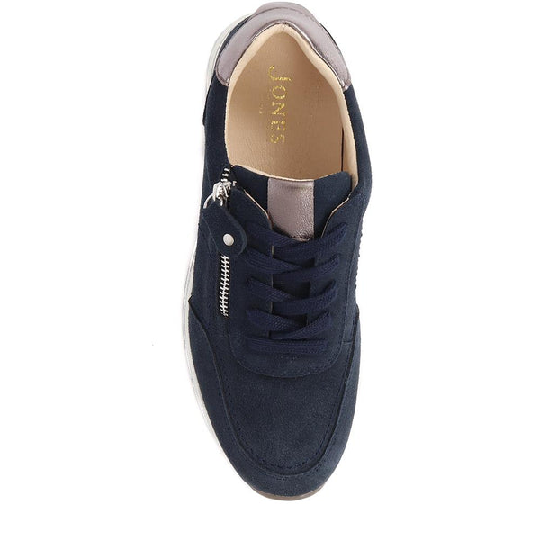Jones Bootmaker Women's Antheia Leather Trainers - Navy