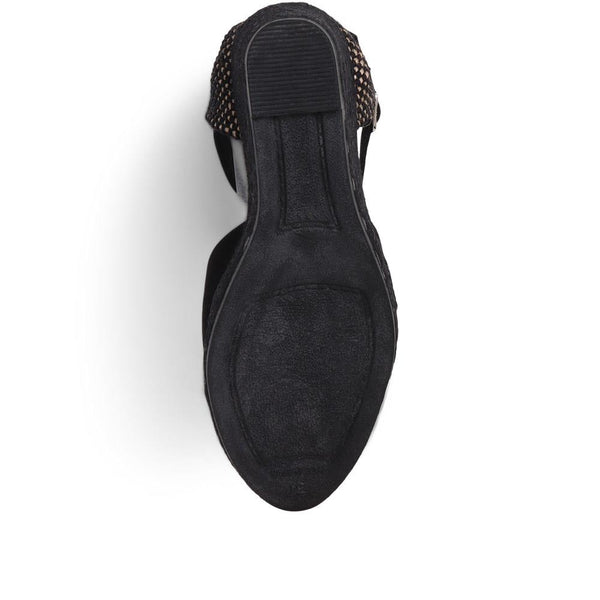 Jones Bootmaker Women's Arabella Wedge Sandals - Black Suede