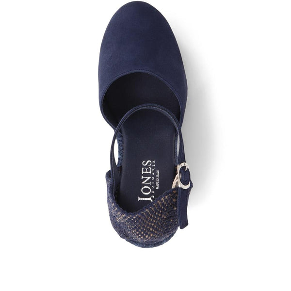 Jones Bootmaker Women's Arabella Wedge Sandals - Navy Suede
