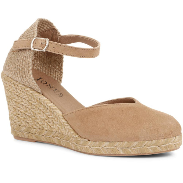 jones bootmaker Women's Arabella Wedge Sandals - Sand Suede