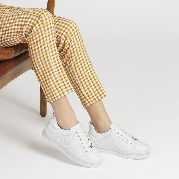 Jones Bootmaker Women's Arielle Leather Trainers - White