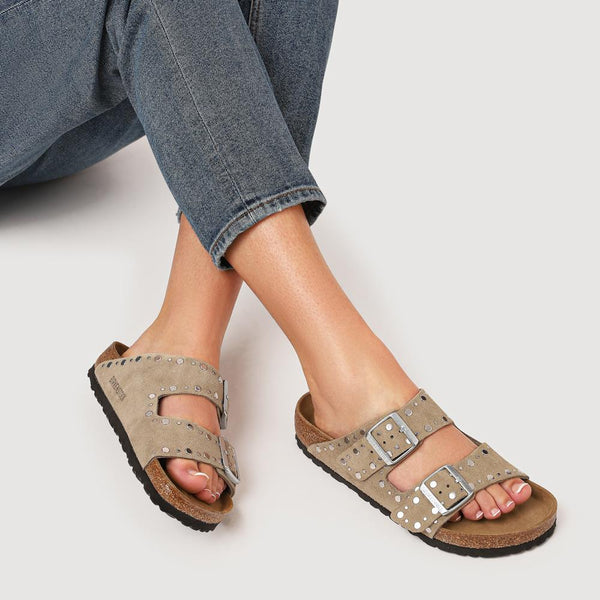 Jones Bootmaker Women's Arizona Soft Footbed Sandals - Taupe