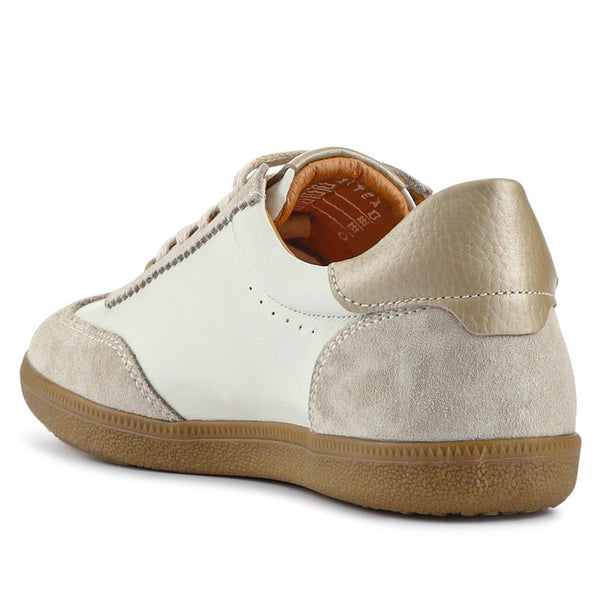 Jones Bootmaker Women's Artea Leather Trainers - Beige-Gold
