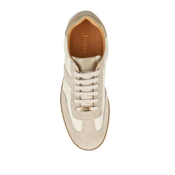 Jones Bootmaker Women's Artea Leather Trainers - Beige-Gold