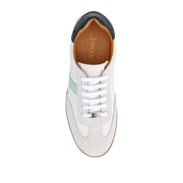 Jones Bootmaker Women's Artea Leather Trainers - White-Green