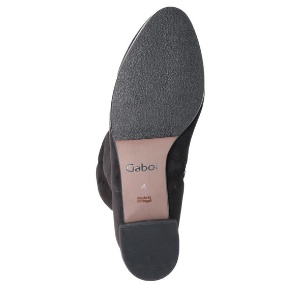 Jones Bootmaker Women's Ashby Block-Heel Leather Long Boots - Black Suede