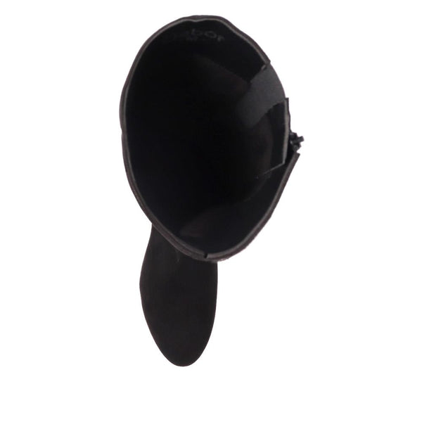 Jones Bootmaker Women's Ashby Block-Heel Leather Long Boots - Black Suede