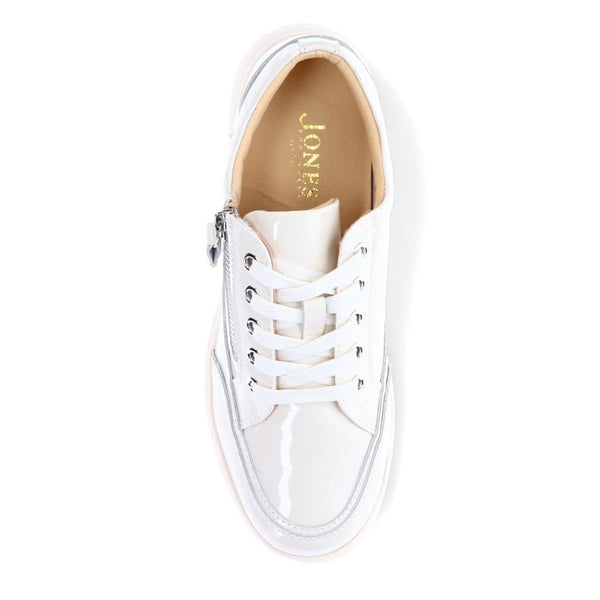 Jones Bootmaker Women's Audrie Chunky Trainers - White Patent