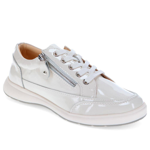 jones bootmaker Women's Audrie Chunky Trainers - White Patent