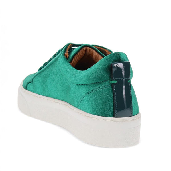 Jones Bootmaker Women's Azura Casual Velvet Trainers - Green
