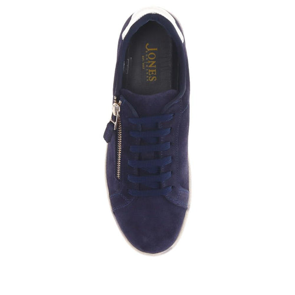 Jones Bootmaker Women's Bambi Leather Trainers - Navy Suede