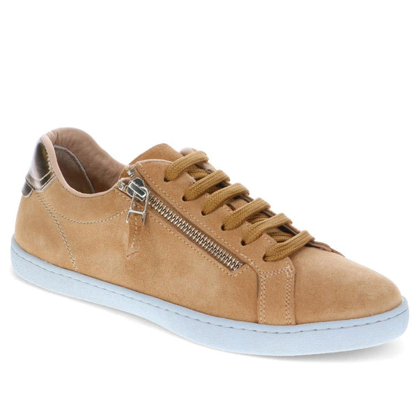 jones bootmaker Women's Bambi Leather Trainers - Sand Suede