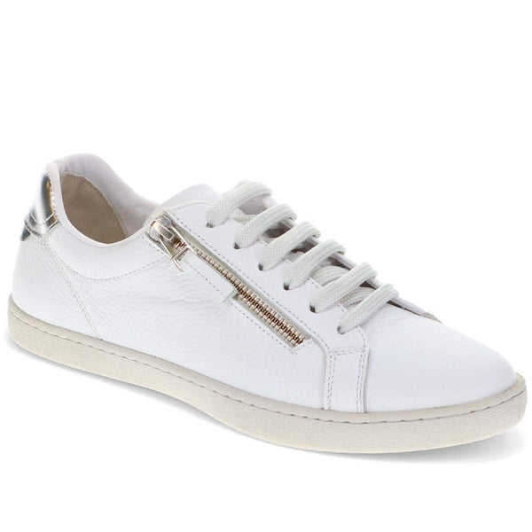 jones bootmaker Women's Bambi Leather Trainers - White