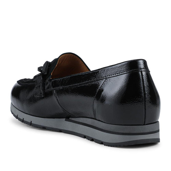 Jones Bootmaker Women's Bea Gabor Leather Chain-Detailed Loafers - Black Patent