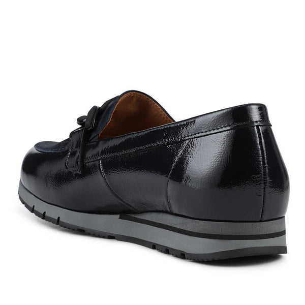 Jones Bootmaker Women's Bea Gabor Leather Chain-Detailed Loafers - Navy Patent