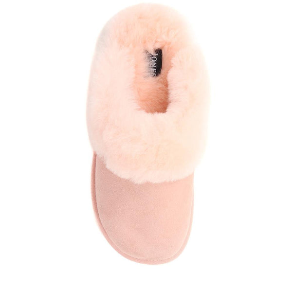 Jones Bootmaker Women's Bella-Rose Sheepskin Mule Slippers - Light Pink