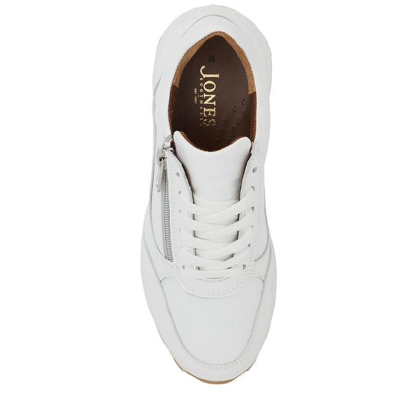 Jones Bootmaker Women's Bertina Lace-Up Trainers - White