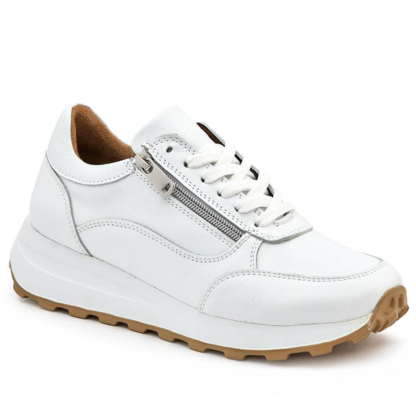 jones bootmaker Women's Bertina Lace-Up Trainers - White