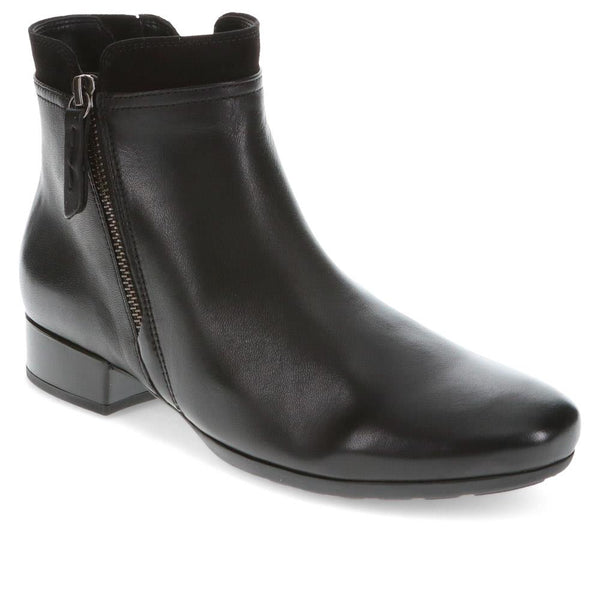 jones bootmaker Women's Briano Gabor Zip-Up Leather Ankle Boots - Black
