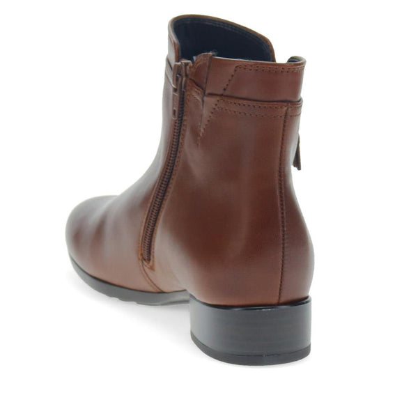 Jones Bootmaker Women's Briano Gabor Zip-Up Leather Ankle Boots - Tan