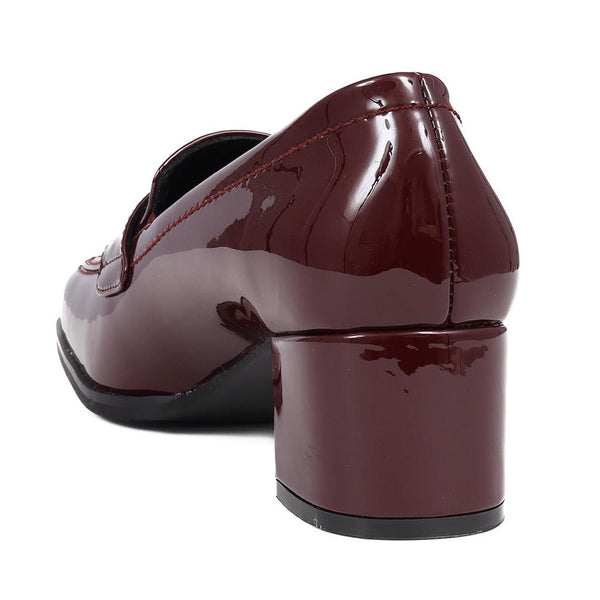 Jones Bootmaker Women's Brielle Patent Leather Heeled Loafers - Burgundy
