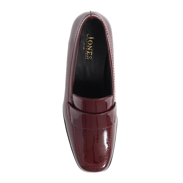 Jones Bootmaker Women's Brielle Patent Leather Heeled Loafers - Burgundy