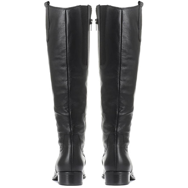 Jones Bootmaker Women's Brook Extra Slim Fit Calf Leather Rider Boots - Black