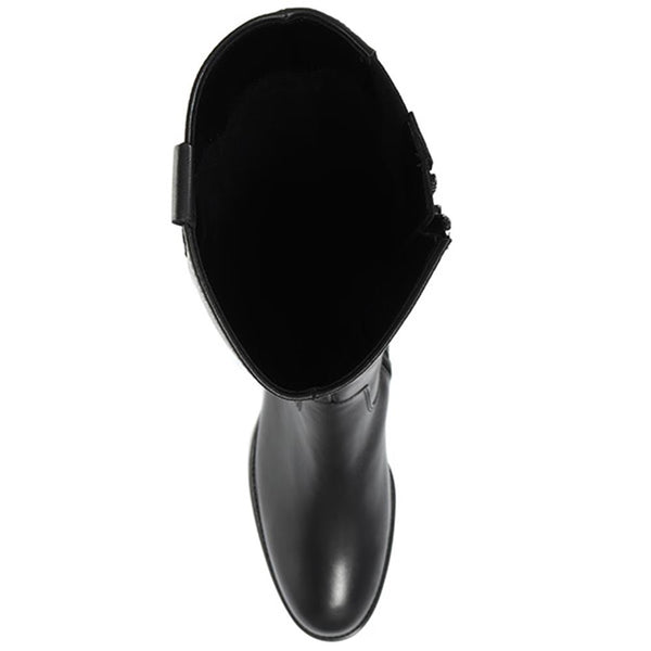 Jones Bootmaker Women's Brook Extra Slim Fit Calf Leather Rider Boots - Black