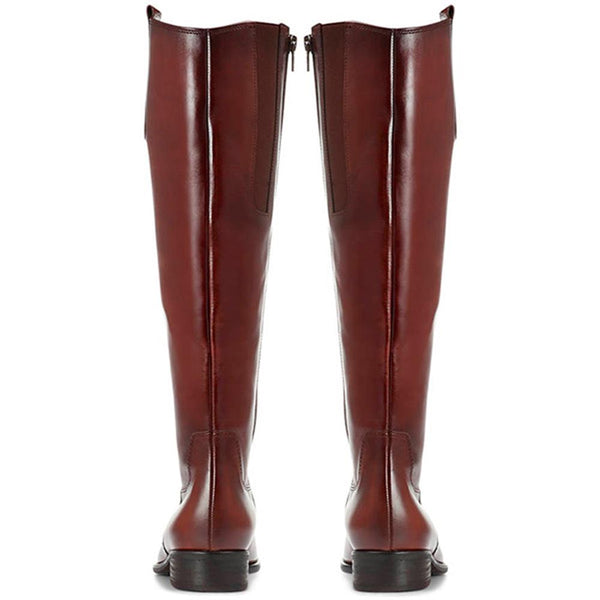 Jones Bootmaker Women's Brook Extra Slim Fit Calf Leather Rider Boots - Tan