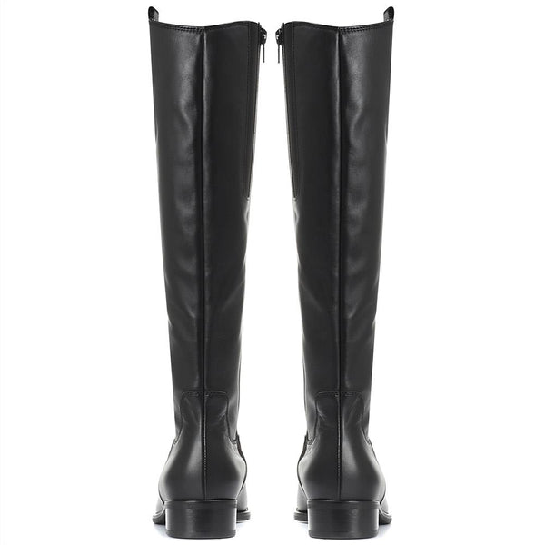 Jones Bootmaker Women's Brook Medium Calf Fit Leather Rider Boots - Black