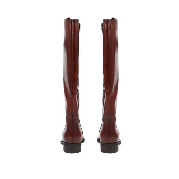 Jones Bootmaker Women's Brook Medium Calf Fit Leather Rider Boots - Tan