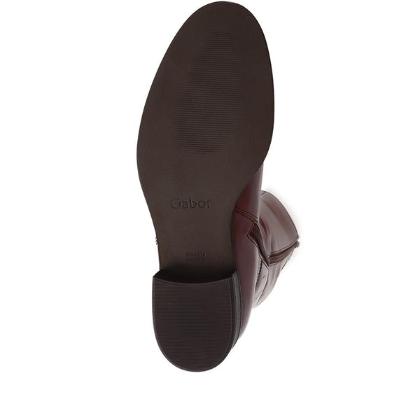 Jones Bootmaker Women's Brook Medium Calf Fit Leather Rider Boots - Tan