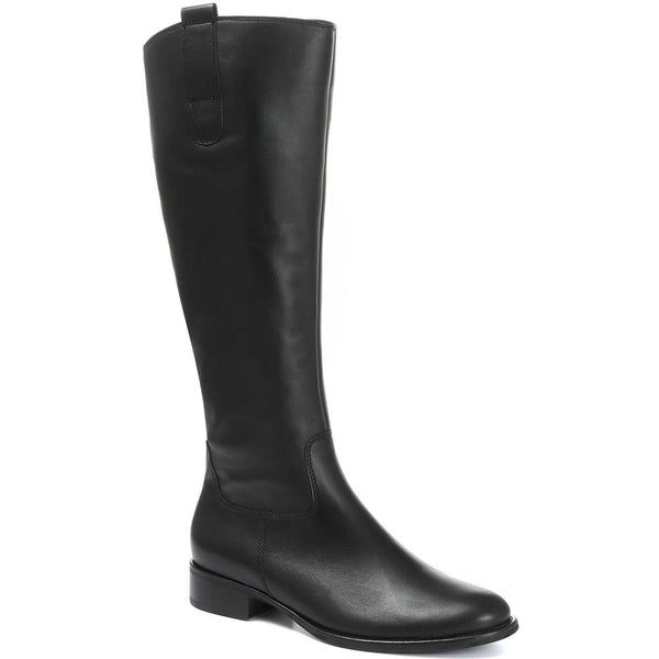 jones bootmaker Women's Brook Medium Calf Fit Leather Rider Boots - Black