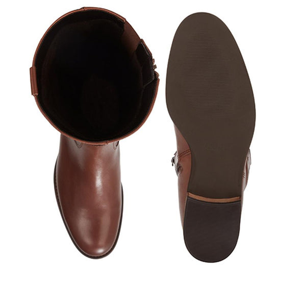 Jones Bootmaker Women's Brook Slim Gabor Calf Fit Leather Riding Boots - Tan