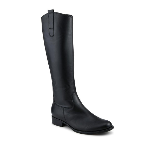 Jones Bootmaker Women's Brook Slim Gabor Calf Fit Leather Riding Boots - Black