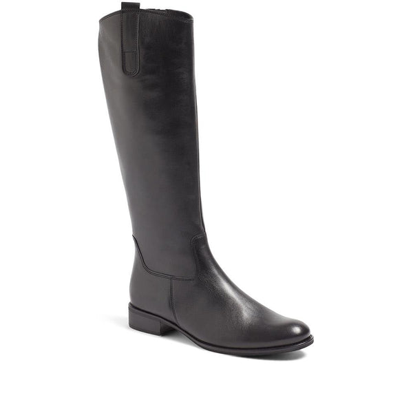 jones bootmaker Women's Brook Slim Gabor Calf Fit Leather Riding Boots - Black