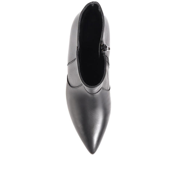 Jones Bootmaker Women's Cadence Heeled Leather Ankle Boots - Black