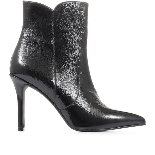 jones bootmaker Women's Cadence Heeled Leather Ankle Boots - Black Patent