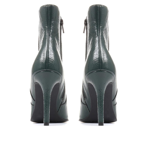 Jones Bootmaker Women's Cadence Heeled Leather Ankle Boots - Green