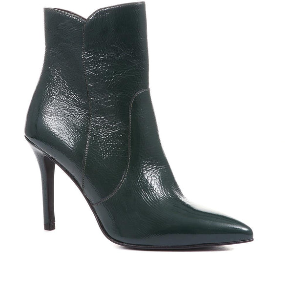 jones bootmaker Women's Cadence Heeled Leather Ankle Boots - Green