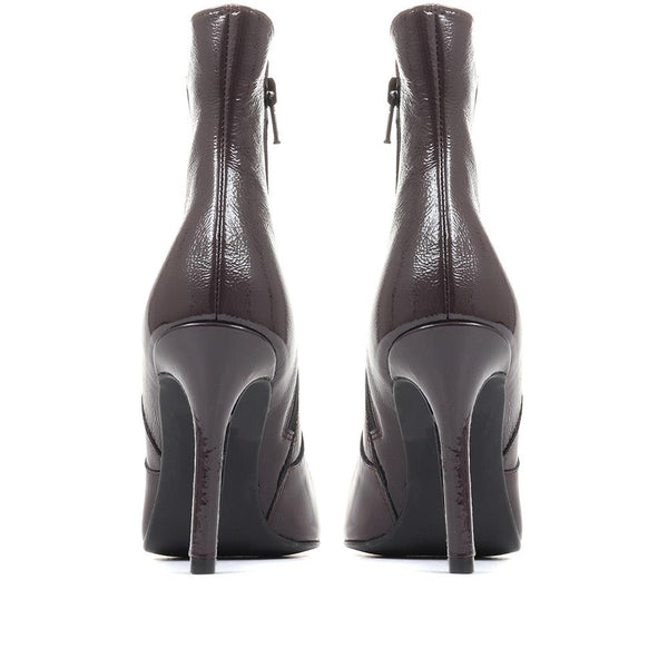 Jones Bootmaker Women's Cadence Heeled Leather Ankle Boots - Purple