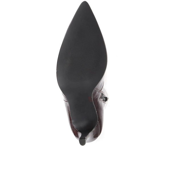 Jones Bootmaker Women's Cadence Heeled Leather Ankle Boots - Purple