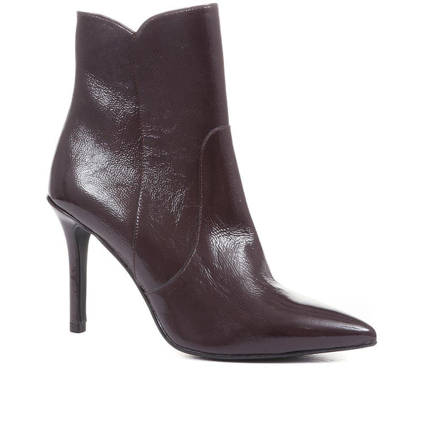 jones bootmaker Women's Cadence Heeled Leather Ankle Boots - Purple