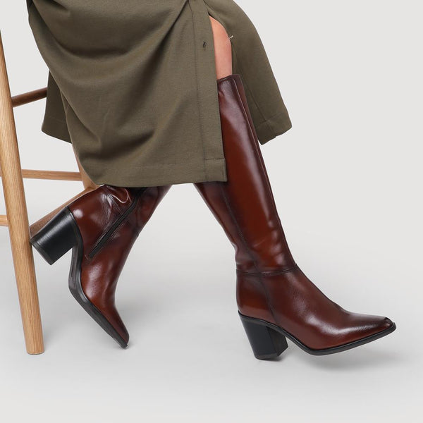 Jones Bootmaker Women's Cagliari Medium Calf Fit Knee-High Boots - Brown